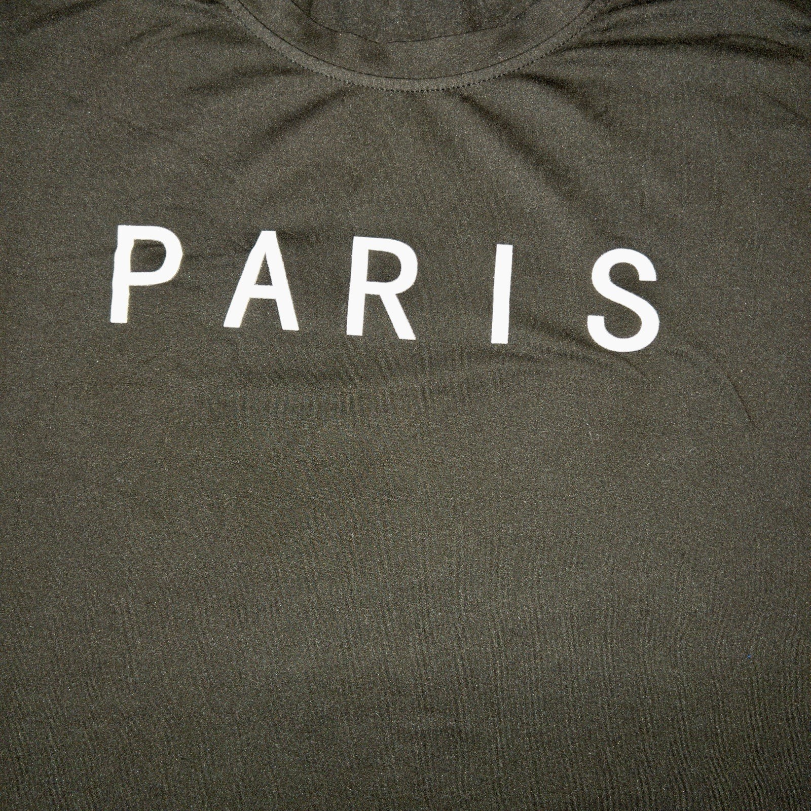 Paris Mens Black Spell Out T Shirt Medium White Text Minimalist Fashion gallery