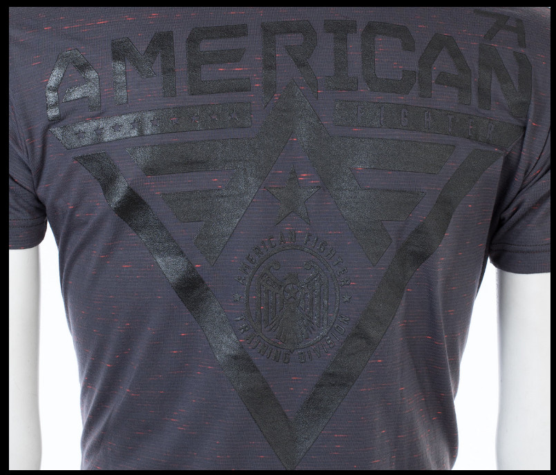AMERICAN FIGHTER Dark Charcoal Grey Black ALASKA Athletic Graphic T-shirt NWT gallery