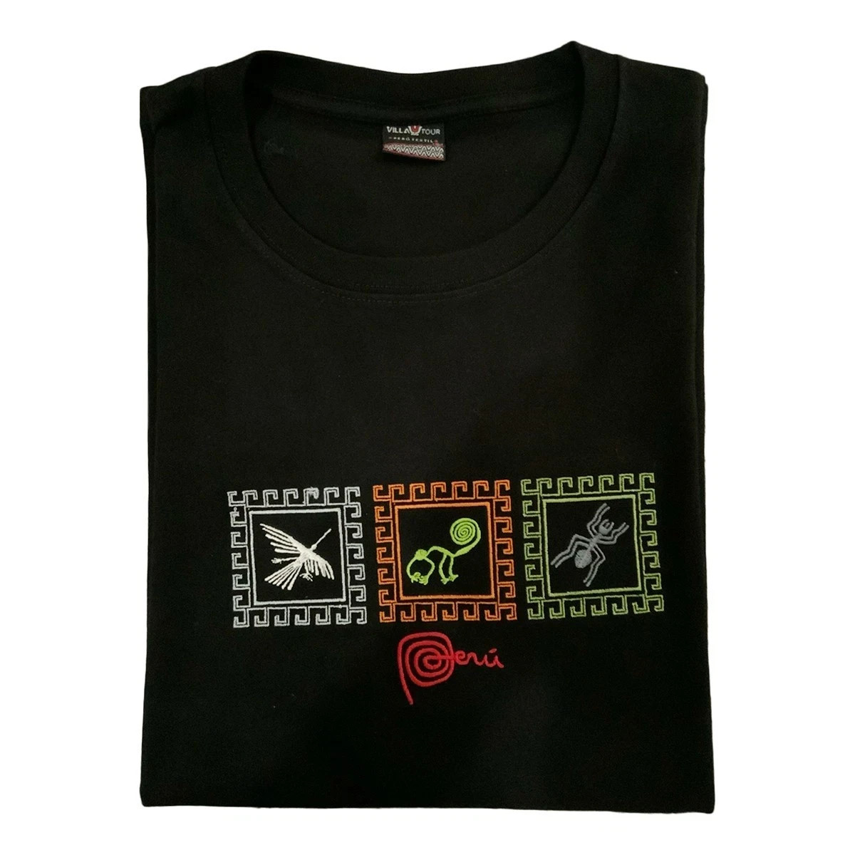 NEW NAZCA LINES PERU PERUVIAN PATRIOTIC EMBROIDERY MEN'S SHORT SLEEVE T-SHIRT M gallery
