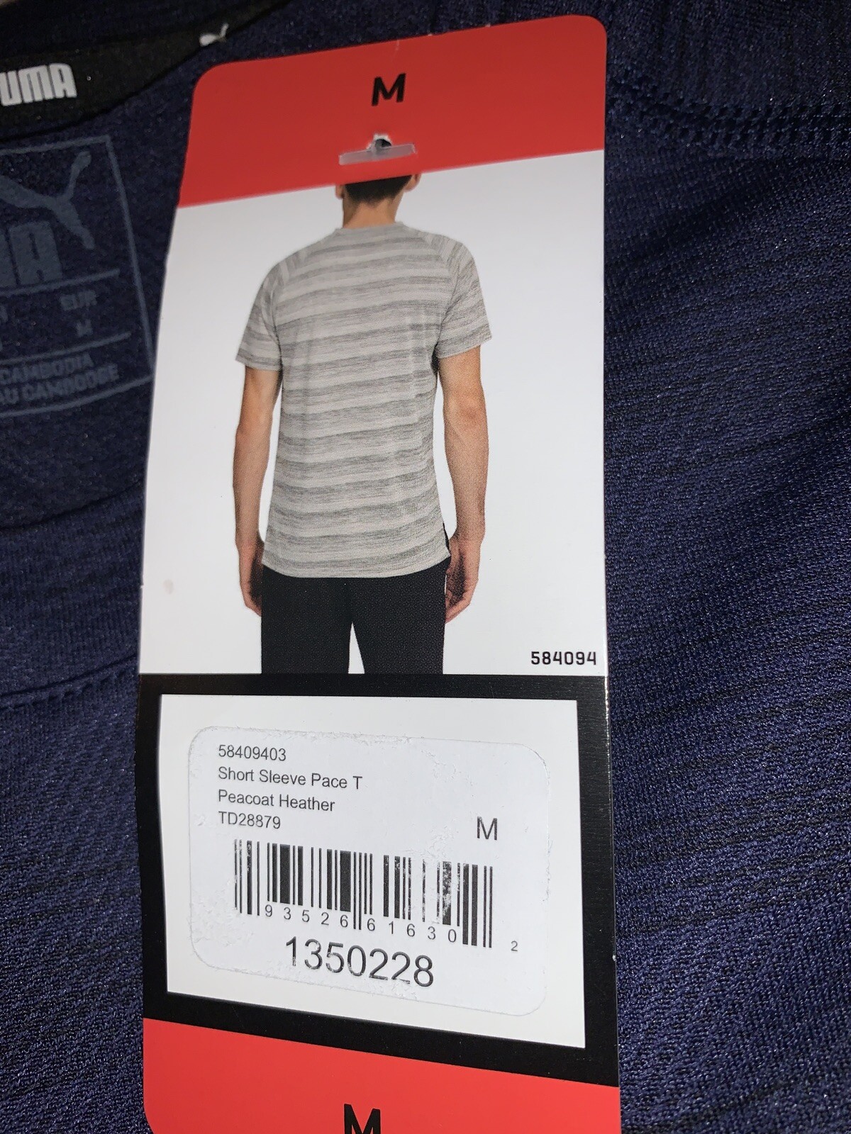 NWT Men's PUMA Medium Navy Blue PACE Tee T-Shirt Lightweight / Reflective Logo gallery