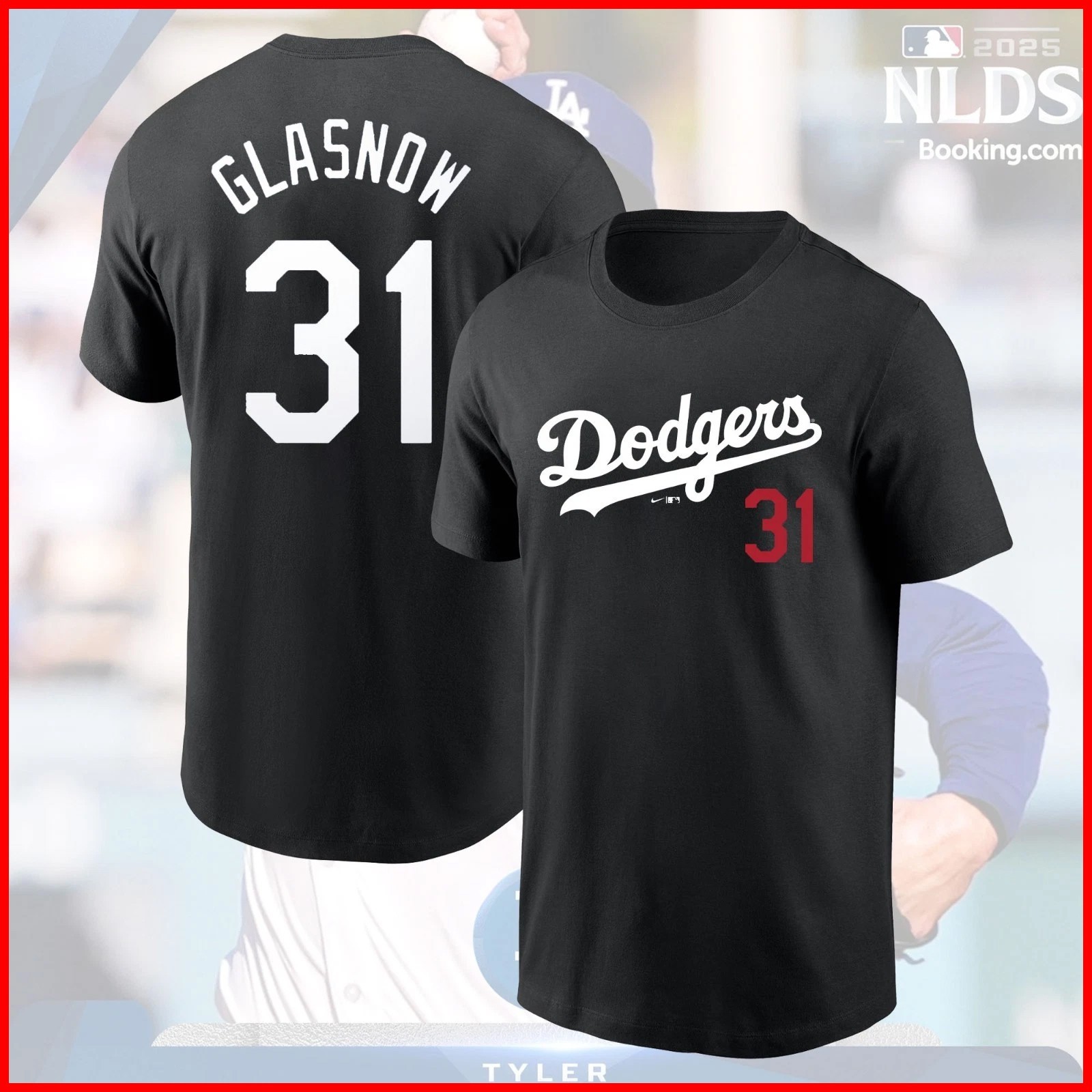 HOT 2025 Tyler Glasnow #31 Los Angeles Dodgers Player Name & Number For Fan gallery