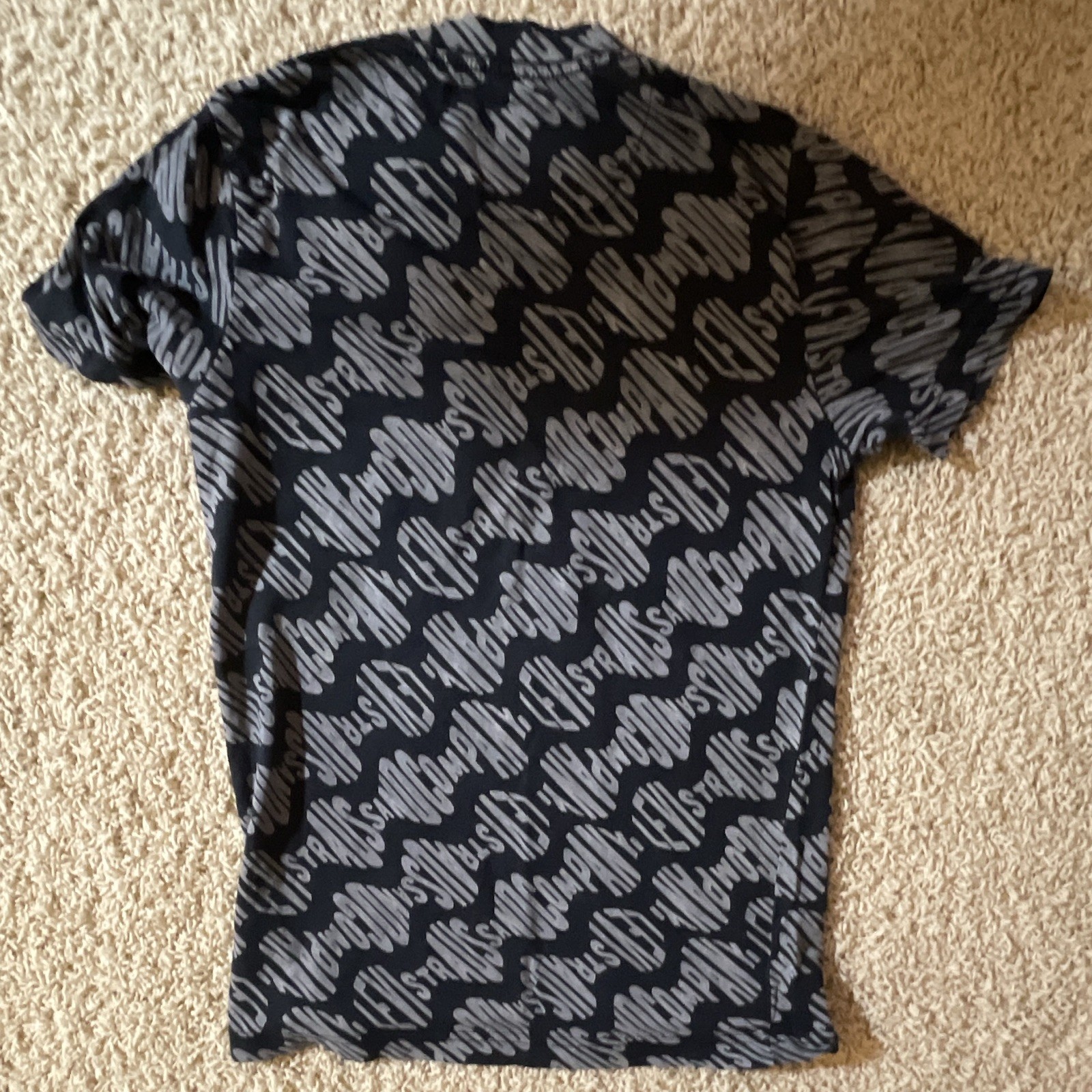 Levi's Men's Black/Gray Graphic Print Crew Neck Tee Cotton kid medium 10-12 gallery