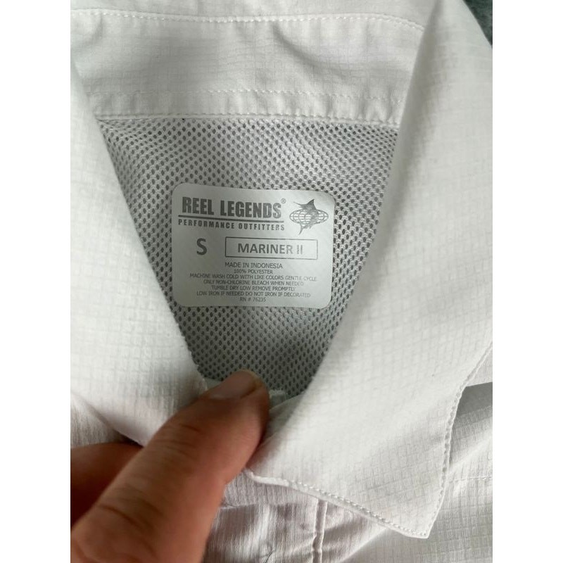 men's white Reel Legends fishing shirt size small Mariner 2 good condition gallery