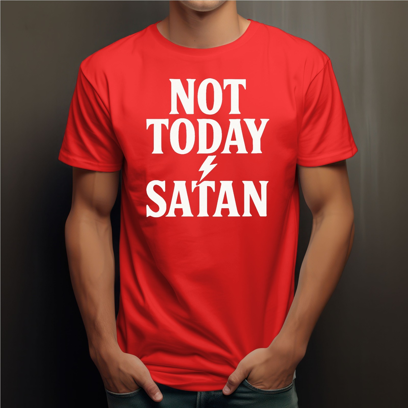 Jesus Men's T-Shirt Christ God Various Sizes Colours Ladies Not Today Satan gallery