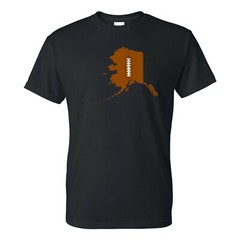 Alaska Football State Shape – Hometown Pride T Shirt – Black