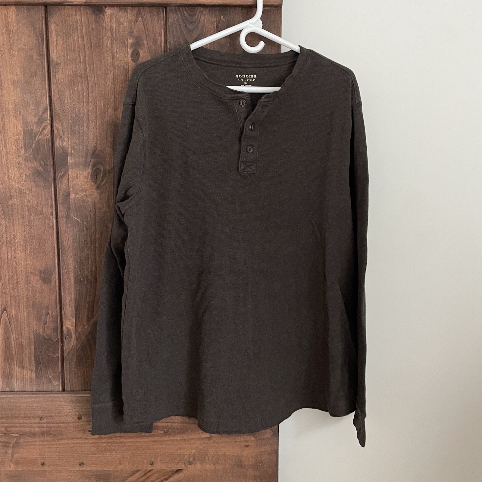 Sonoma Dexter Morgan Kill Shirt Henley Mens Size XL Life Style Brown TV