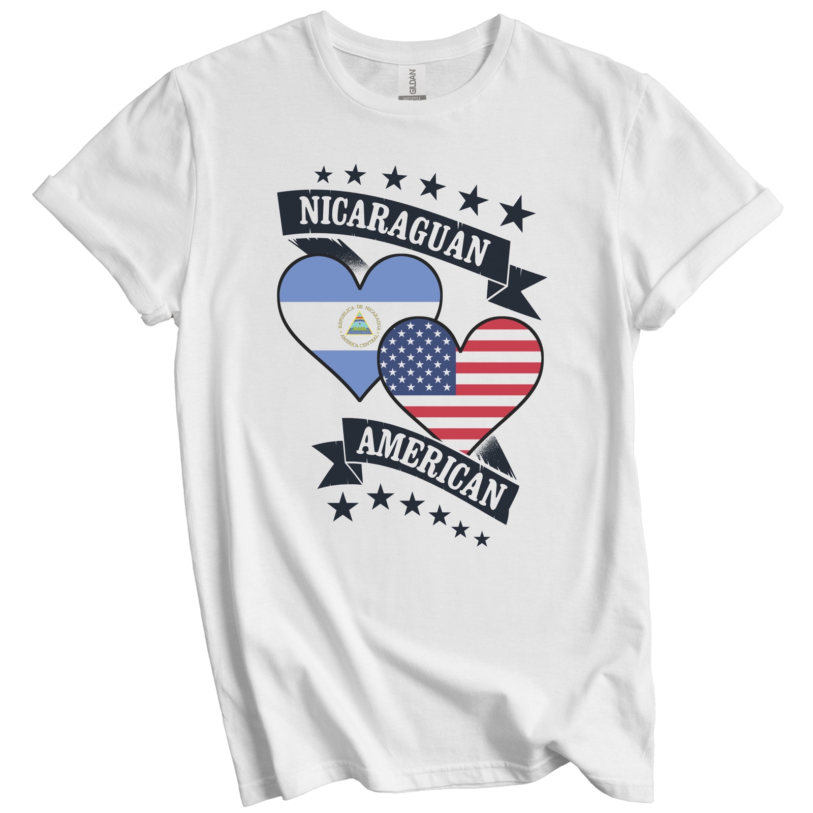 Nicaraguan American Heart Flags Nicaragua America T-Shirt gallery