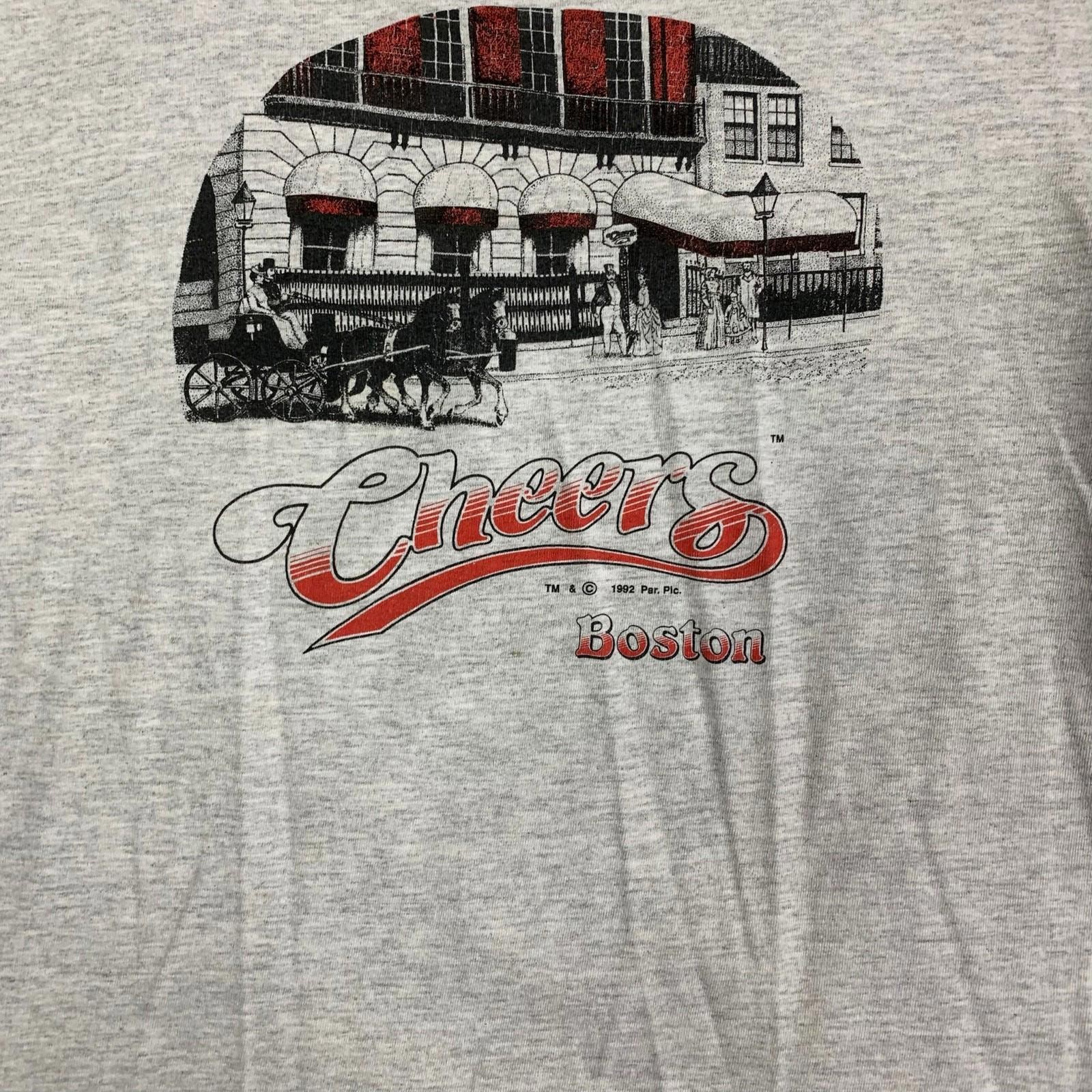 Cheers Boston TV Show Single Stitched T-Shirt L 90s Vtg Grey gallery