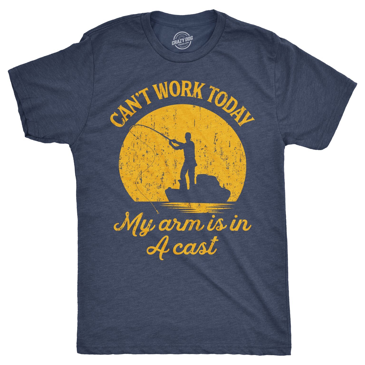 Mens Can't Work Today My Arm Is In A Cast T-Shirt Funny Fishing Tee gallery