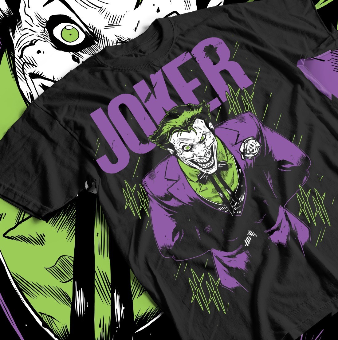Batman Joker Kanji Cover T-Shirt, Unisex Tee, DC Comics Gift, Size S-5XL