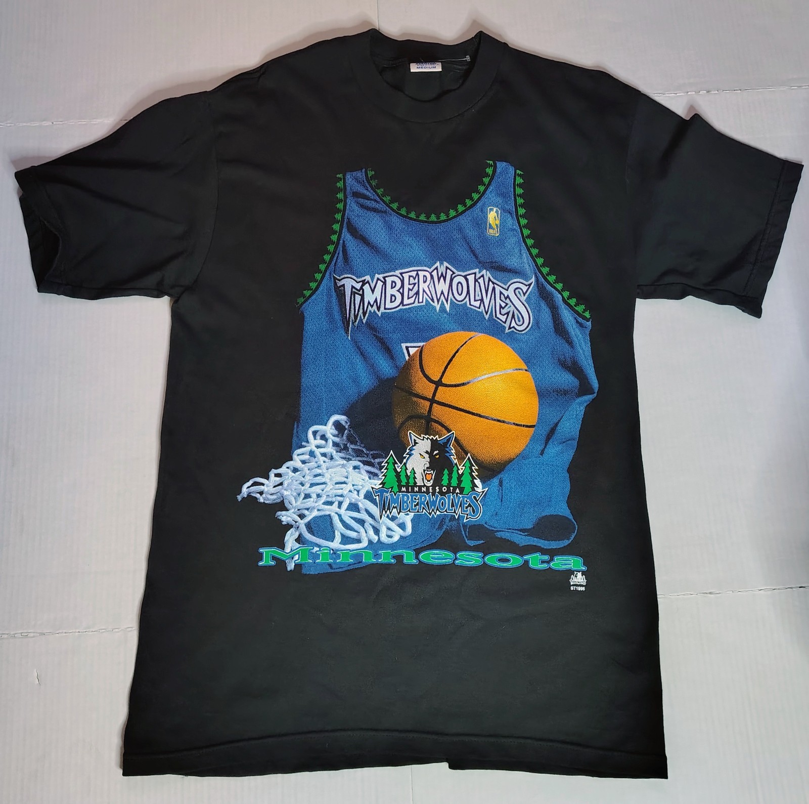 Vntg Kevin Garnett 2000s T-shirt NBA Basketball Minnesota Timberwolves Starter M gallery