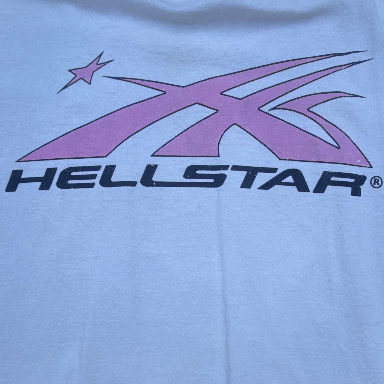 Hellstar White Graphic Logo Tee Crew Neck Short Sleeve Cotton Men's M P2P 1996 gallery