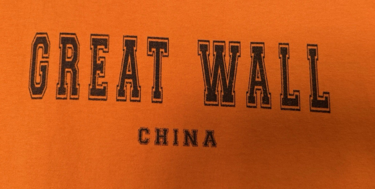 Vintage The Great Wall China Mens T Shirt Large Orange gallery