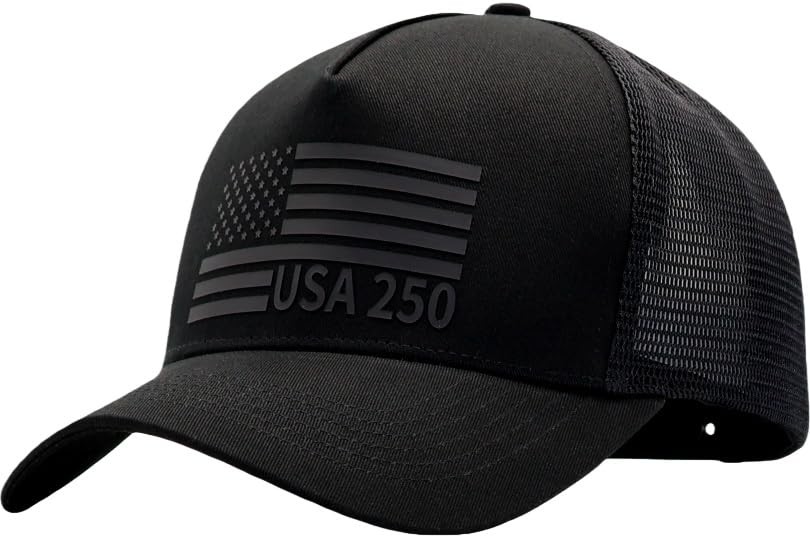 USA 250th Anniversary Black Flag Trucker Hat for Men Women – US Army Veterans…