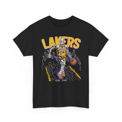 Retro Hoops Skeleton Baller Number 23 Fire Graphic Tee Black Streetwear