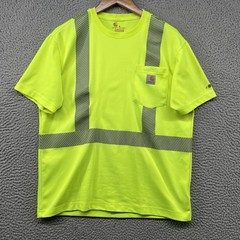 Carhartt Reflective Shirt Mens Medium Neon Yellow Pocket T High Visibility Work