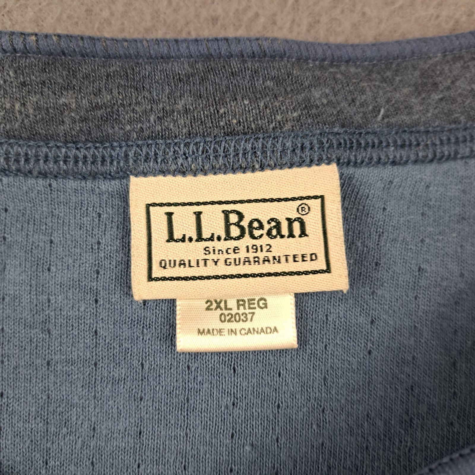 LL Bean Henley Shirt Mens Size 2XL River Driver Cotton Wool Nylon Canada 02037 gallery