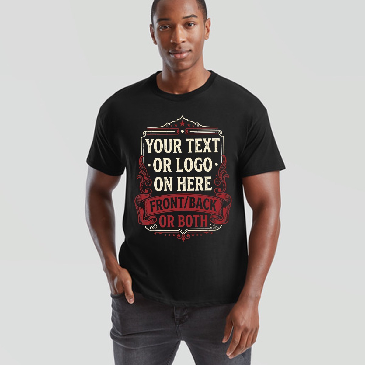 Personalised Unisex T Shirt Custom Printed Logo Text Front And Back Tee gallery