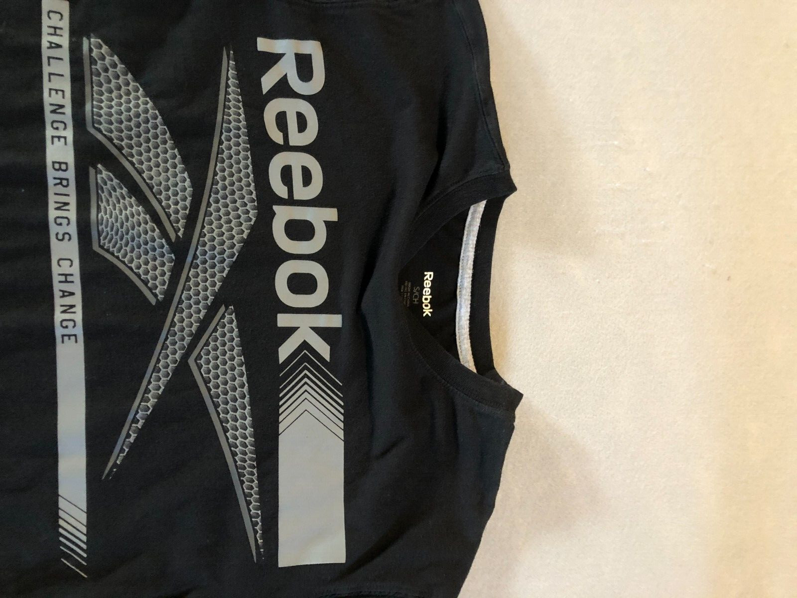 Reebok Shirt Men's Small Black/Gray Cotton Activewear/Casual Tee gallery