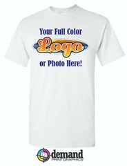 1 Dozen Full Color Custom Printed T-Shirts Front & Back Print FREE SHIPPING