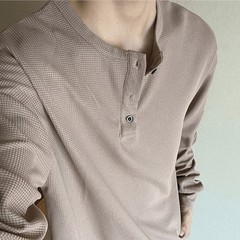 Men Casual Long Sleeve Training Top for Sports Fitness and Solid Color