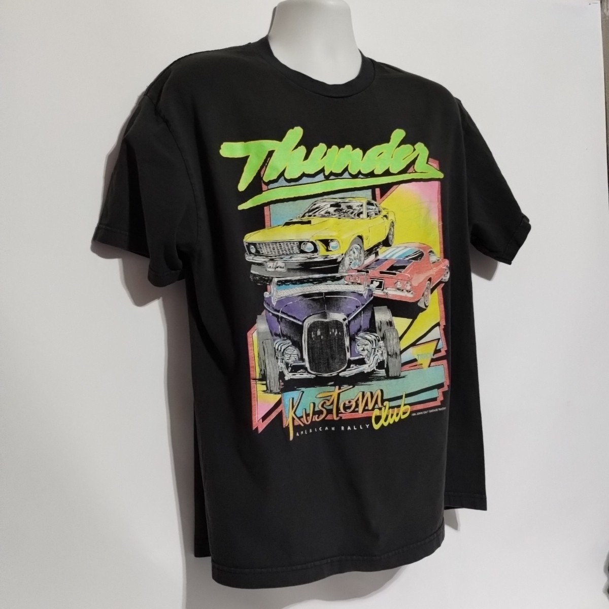Vintage 1984 John Galt Thunder Racing Men's XL T Shirt Black Hot Rod Car gallery