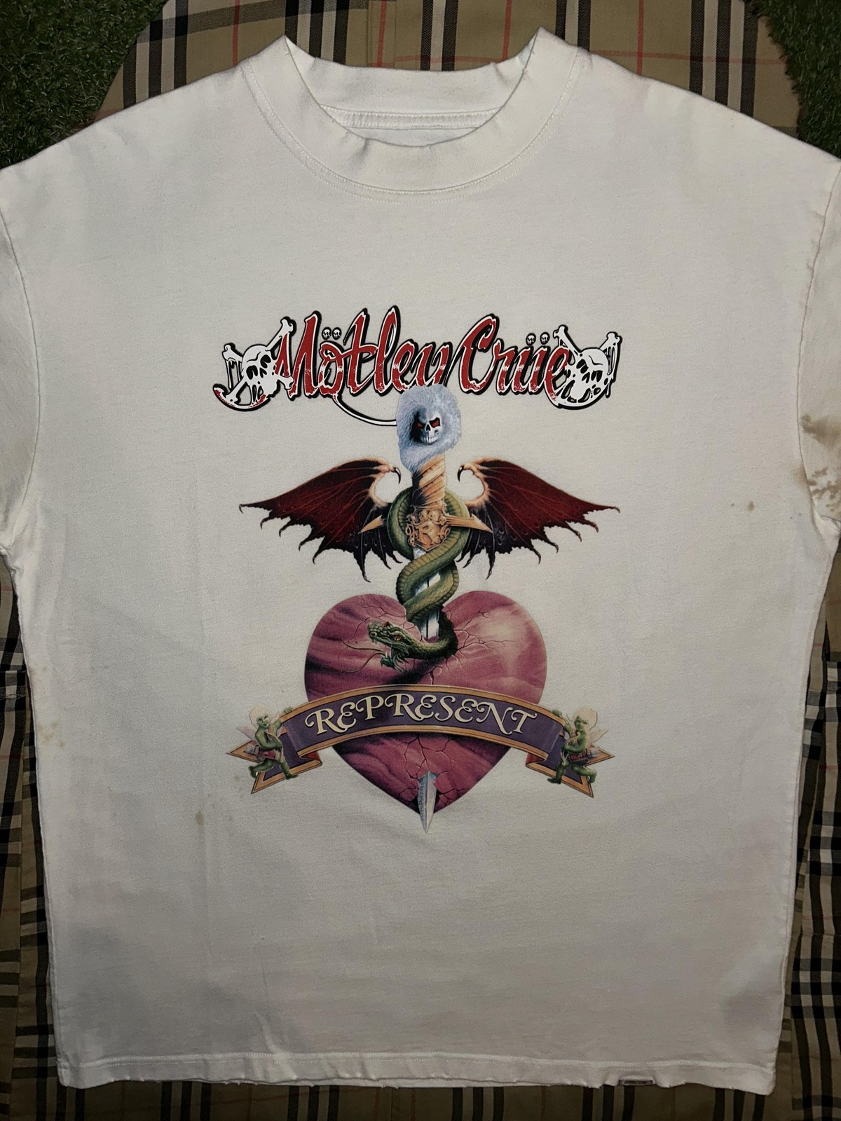 Represent Clo Motley Crue Frankenstein Shirt Men's XL White Band Tee Without You gallery