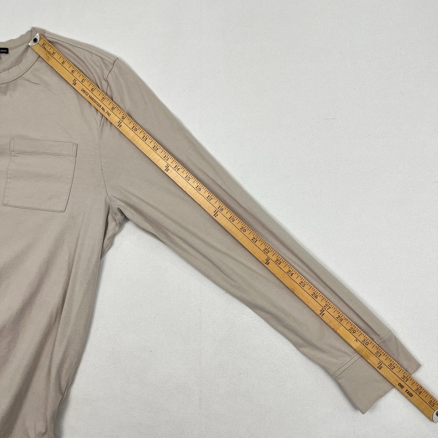 James Perse Men XL (4) Beige Long Sleeve Pocket Cotton Crew Casual Made in Japan gallery