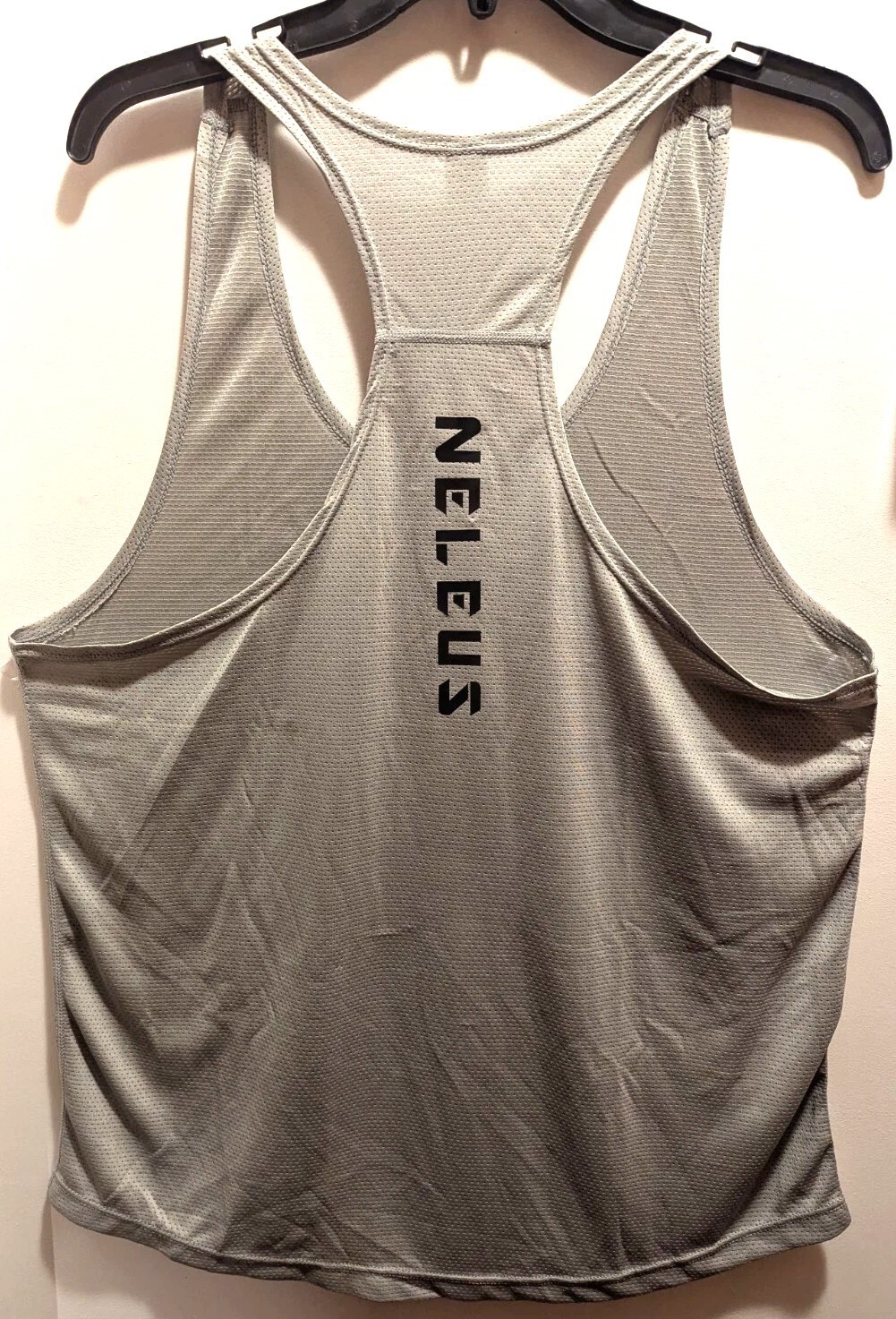 NELEUS 'Dry Fit Logo Muscle' Mesh Tank Top Men's L Gym Workout Exercise Grey NWT gallery