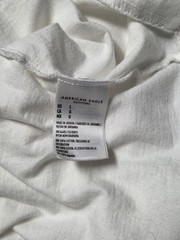 AMERICAN EAGLE White Logo Short Sleeve Tshirt, Men Large