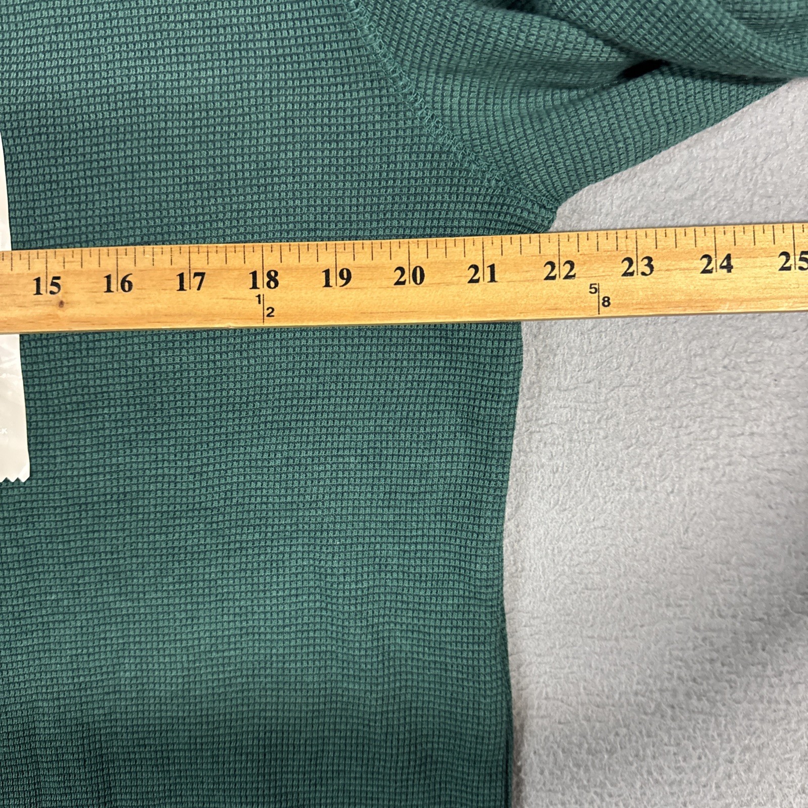 St Johns Bay Shirt Mens Large Green Super Soft Long Sleeve Waffle Knit Crew NWT gallery
