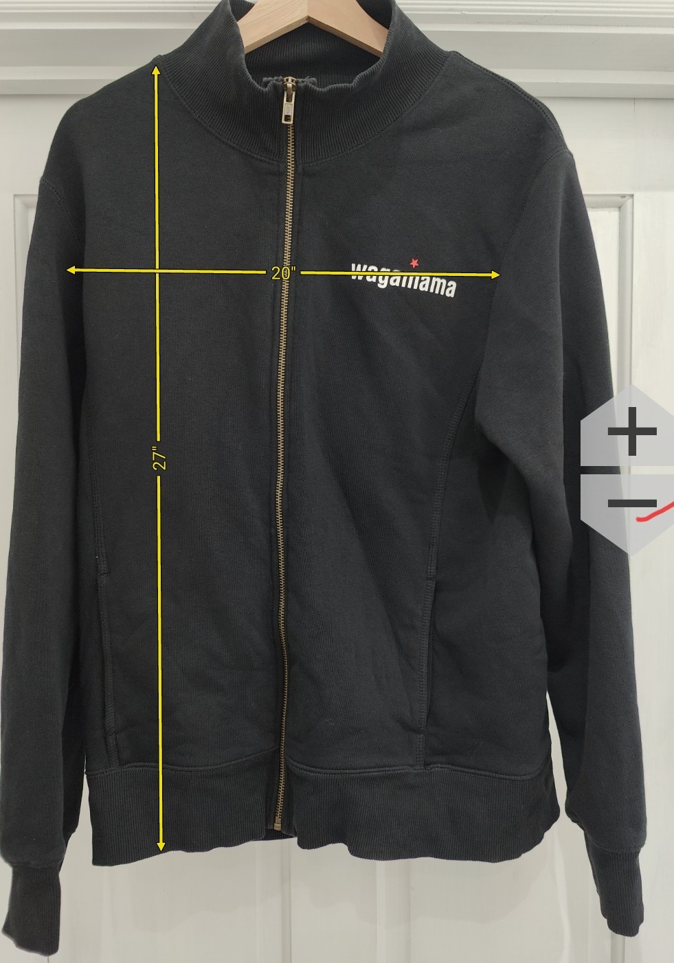Wagamama Staff Zip Sweatshirt Top Black Fleece Lined Genuine Uniform Size M gallery
