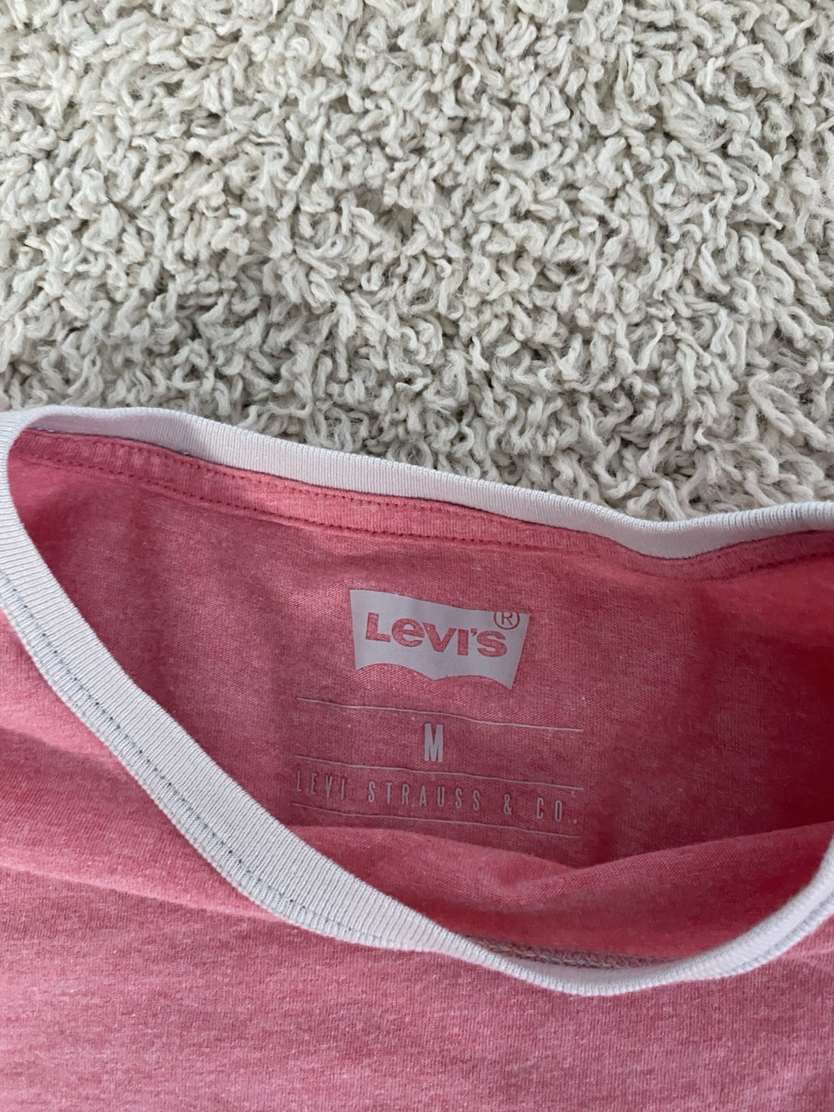 Levis shirt adult medium pink short sleeve crewneck casual outdoor mens a236**** gallery