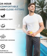 DAVID ARCHY Men Undershirt Combed Cotton T-Shirt Soft Moisture-Wicking
