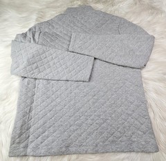 Perry Ellis Long Sleeve Henley Quilted Sweater in Gray Mens Size XL NWT