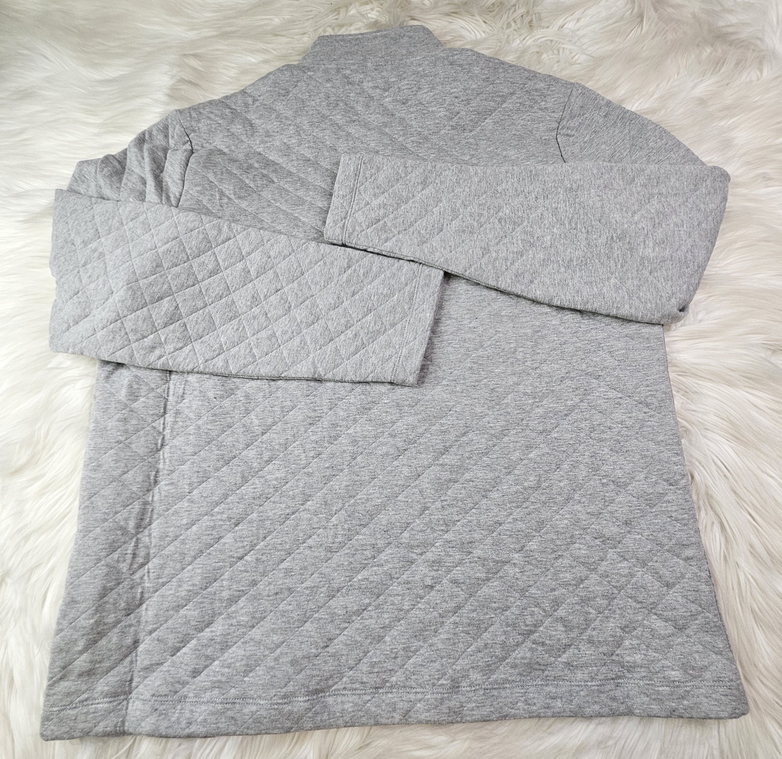 Perry Ellis Long Sleeve Henley Quilted Sweater in Gray Mens Size XL NWT gallery