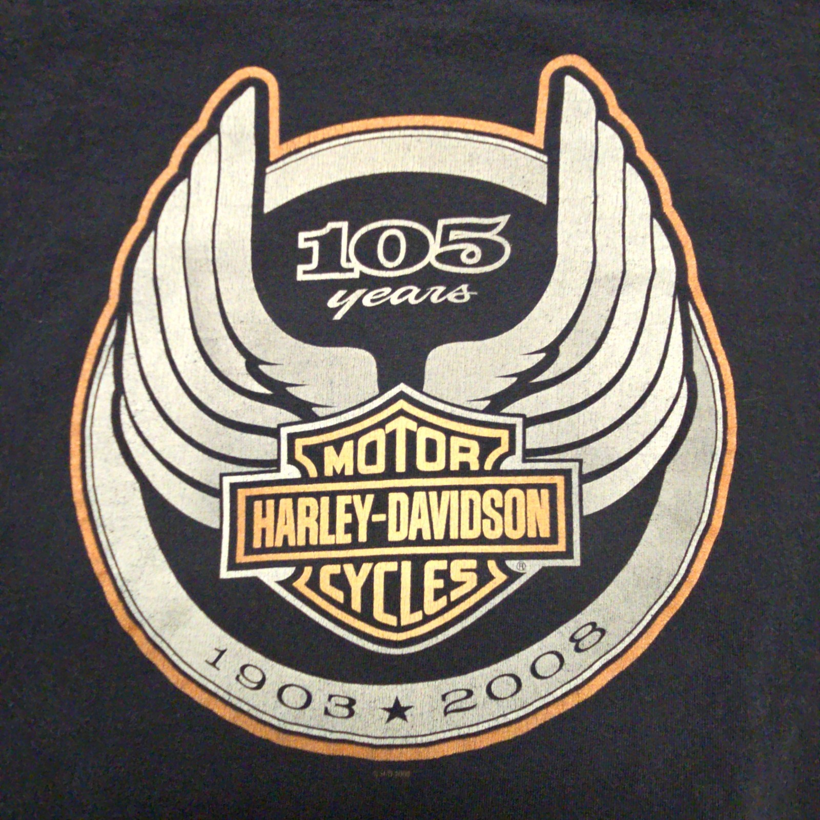 Harley Davidson 105th Anniversary Tee Black Graphic Mens XL Motorcycl Shirt 2008 gallery