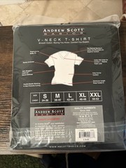 Andrew Scott Basics Men’s V-Neck T-Shirts, 100% Cotton, 3-Pack, White – Size XXL