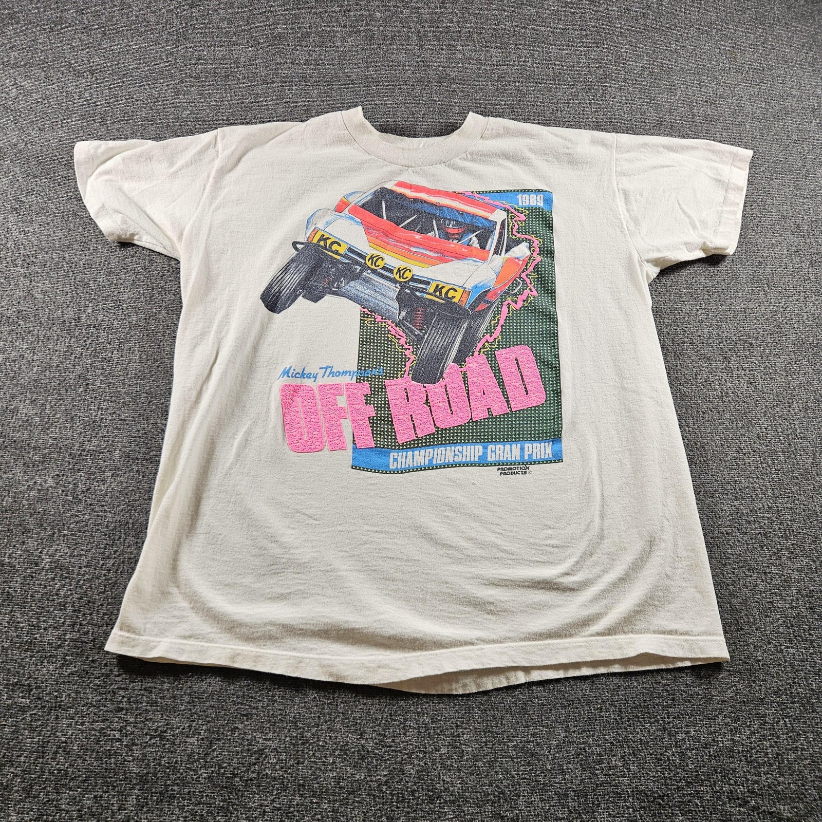 Vintage Stedman Shirt Mens XL White Mickey Thompson Off Road Graphic Tee 80s