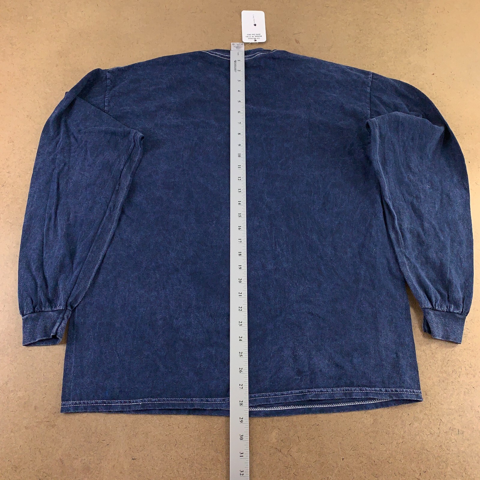 Colortone Men's Size XL Navy Washed Bull City Graphic Long Sleeve T-Shirt NWT gallery