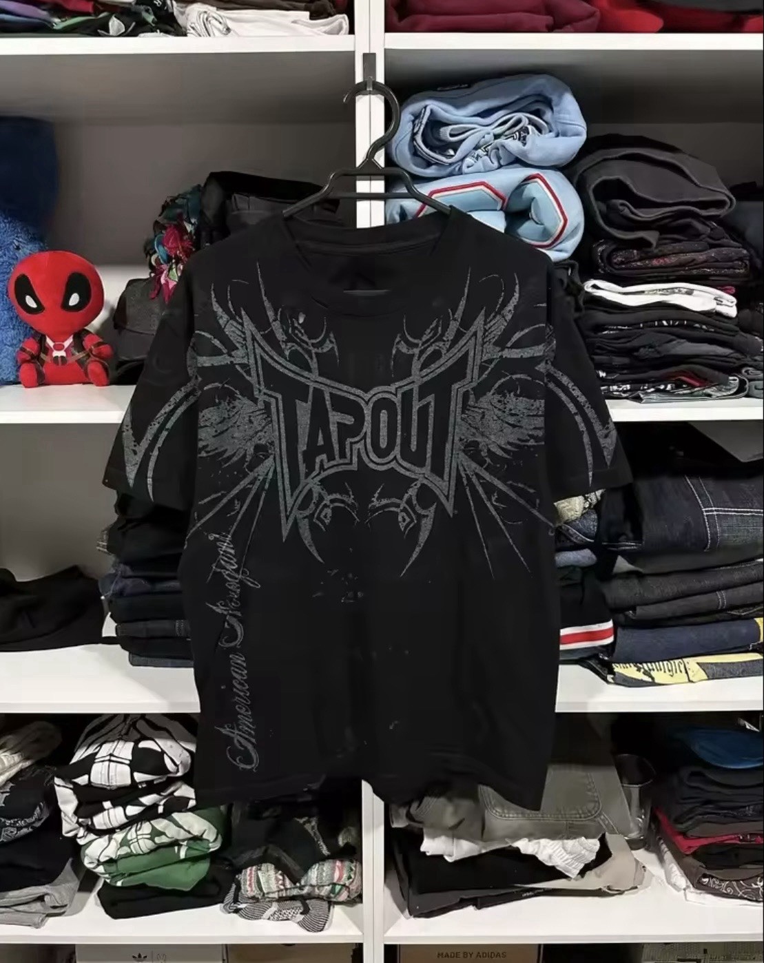 Mens Y2K Gothic Graphic T Shirt Streetwear TAPOUT Wing Grunge Vinatage Tee gallery