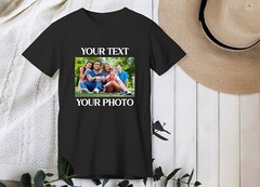 Personalised Photo & Text T-shirt Custom Printed Picture Stag Hen Party Birthday