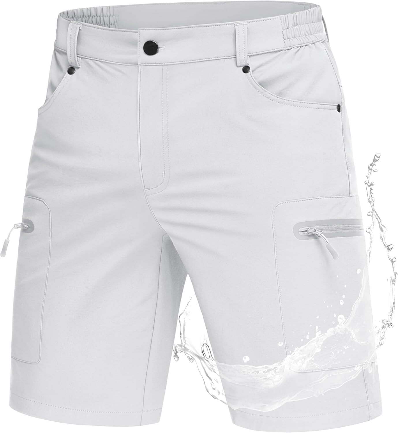 MAGCOMSEN Men's Hiking Shorts Lightweight Quick Dry Stretch Cargo 36, White gallery