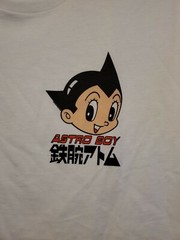 New Astro Boy Kanji Logo Mighty Atom Mens Medium White Cotton Tee Anime Manga
