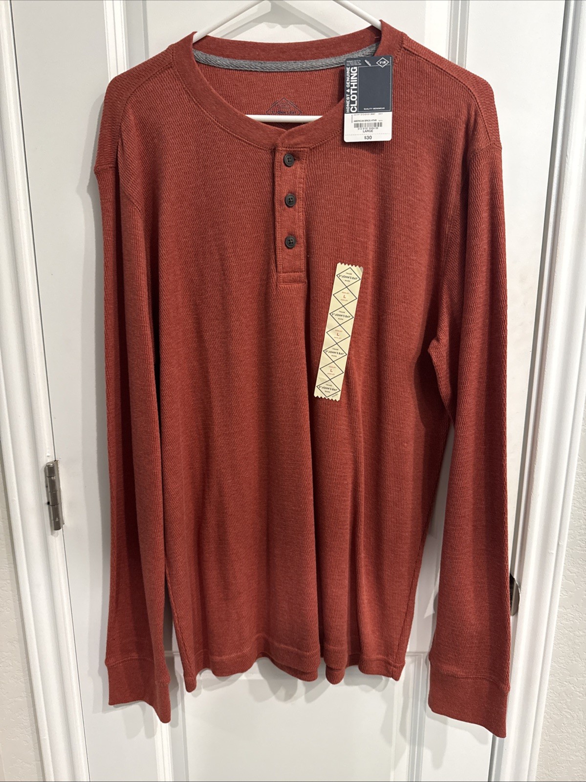 St John’s Men’s Long Sleeve Thermal Size Large-Red gallery