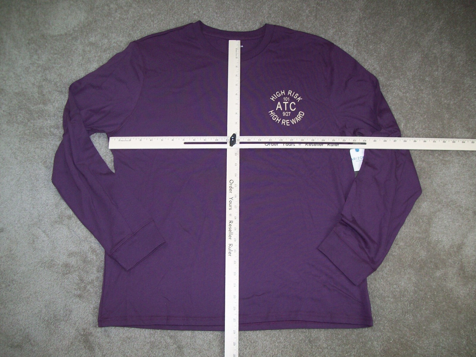Arizona Jean T-Shirt Mens Long Sleeve High Rise High Reward Tee 2 sided Purple gallery