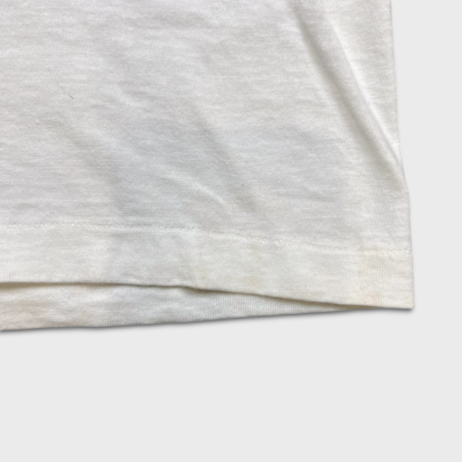 Vintage 80s Blank T Shirt Mens Medium White Single Stitch Basic Short Sleeve Tee gallery
