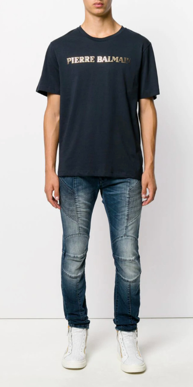 Pierre Balmain Mens Iconic Top Logoshirt Gold Logo Shirt Kurzarm T-Shirt 52 XL gallery
