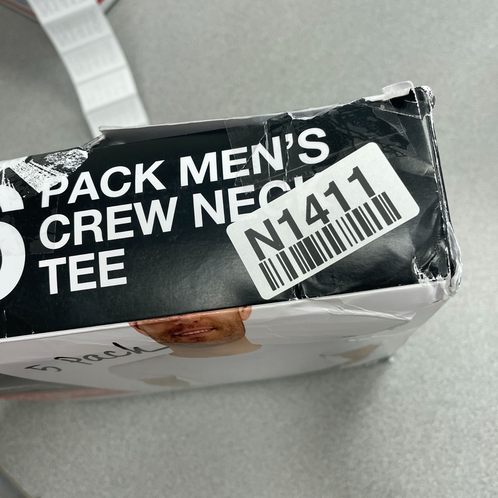 Kirkland Signature Men's M Crew Neck Tee Open Box 5-Pack 100% Cotton N1411 gallery