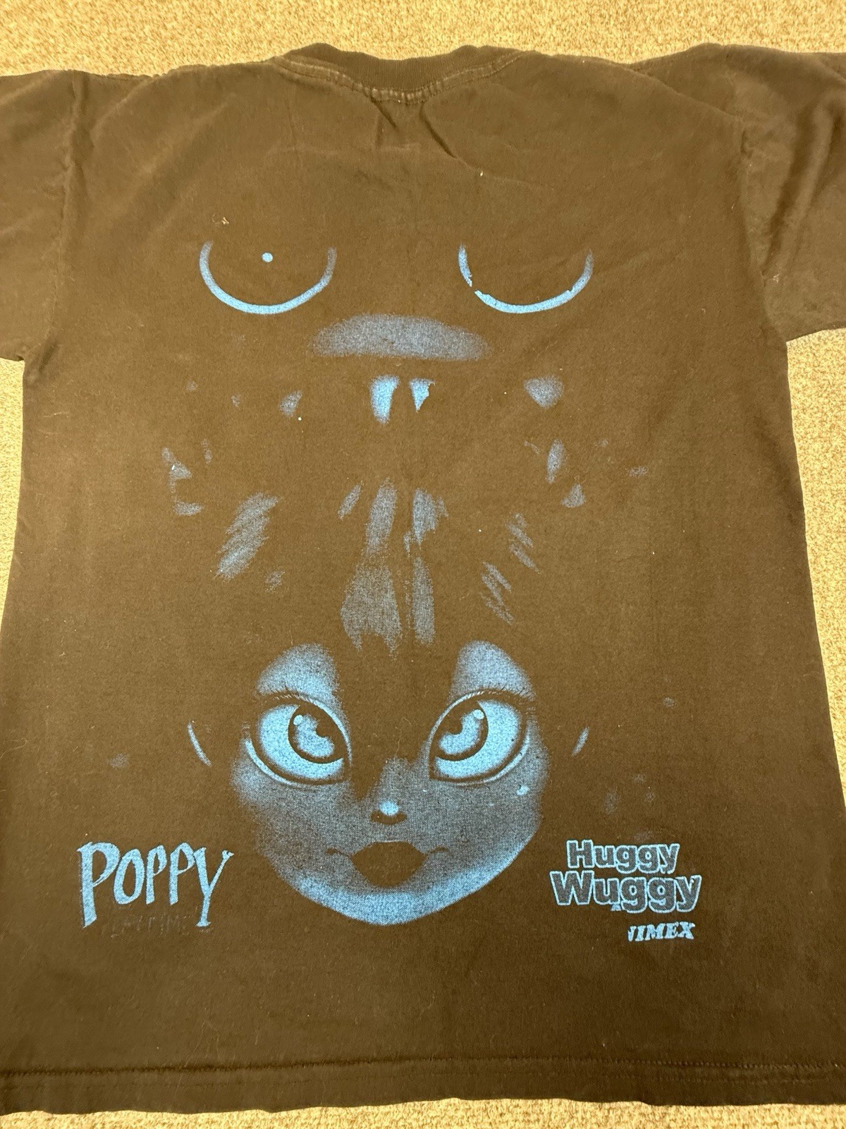 Poppy Playtime Huggy Wuggy T-Shirt Mens M Black Graphic Tee Double Sided Animex gallery